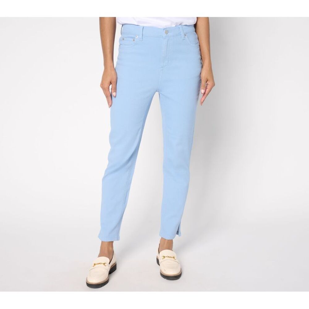 Denim & Co. Women's Petite Pants 18P Classic Color Ankle Jean Blue